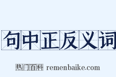 句中正反义词是什么意思的图片